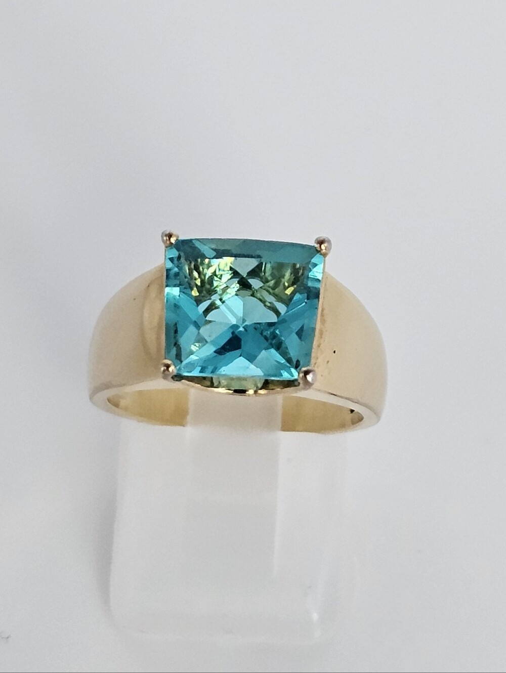Paraiba Tourmaline Created Ring & Tennis Bracelet 14K Yellow Gold Vermeil! - Picture 3 of 10